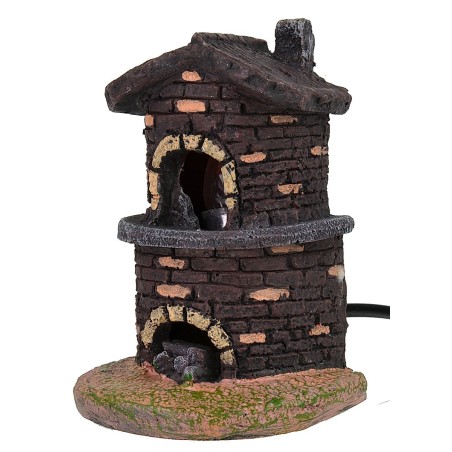 Horno semicircular con fuego funcionando de 8,5x7x12,5 cm h