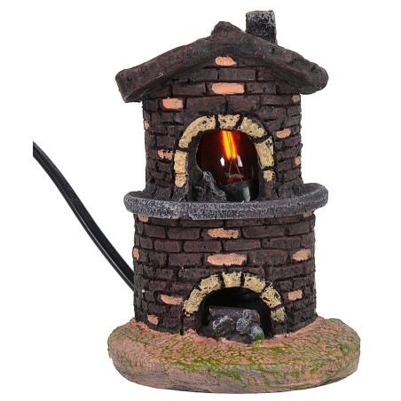 Horno semicircular con fuego funcionando cm 8,5x7x12,5 h