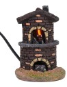 Horno semicircular con fuego funcionando de 8,5x7x12,5 cm h