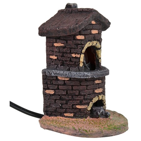 Horno semicircular con fuego funcionando de 8,5x7x12,5 cm h