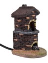 Horno semicircular con fuego funcionando de 8,5x7x12,5 cm h