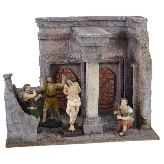 Judgment and scourging of Christ at the forum with setting
