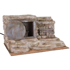 Sepulcro con fuente 39x29x25 h altura, estatuas, fuente.