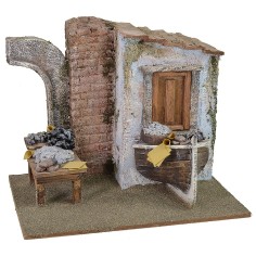 Ambientazione del pescivendolo cm 24x17,5x20 h legno, altezza