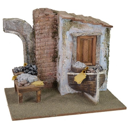 Ambientazione del pescivendolo cm 24x17,5x20 h legno, altezza