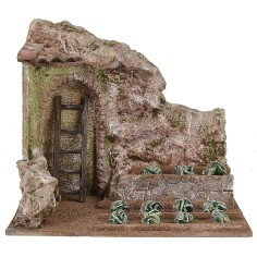 Campo con lechuga cm 24x17,5x21 h altura, madera, lechuga