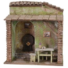 Osteria con cantina cm 24x18x25 h altezza, legno, polistirene