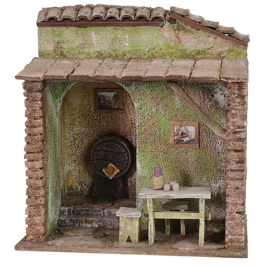 Ostería con bodega cm 24x18x25 h altura, madera, poliestireno