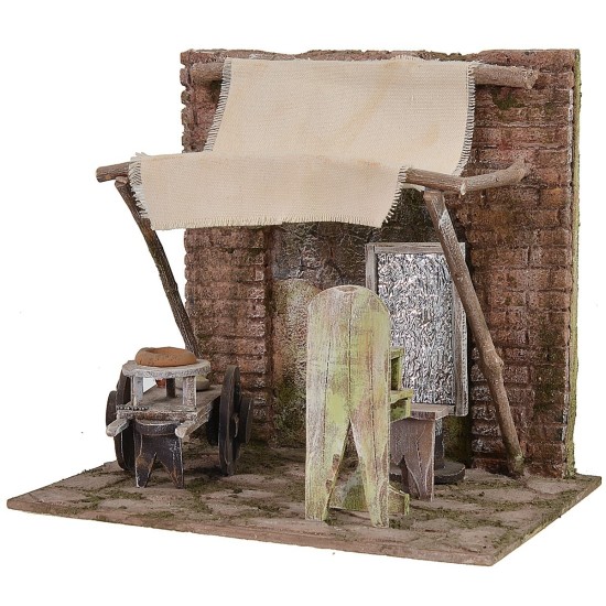 Ambientazione per barbiere cm 24x17,5x22 h altezza, legno