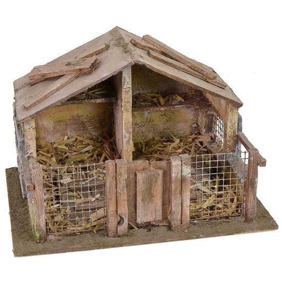 Pollaio cm 24x18x15,5 h altezza, legno, statue, serie, pollaio