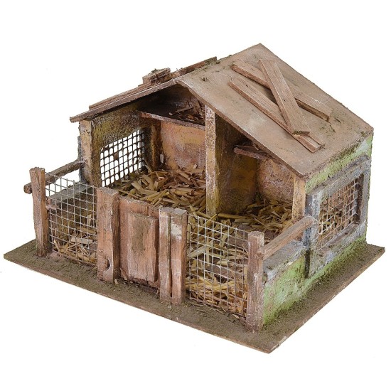 Pollaio cm 24x18x15,5 h altezza, legno, statue, serie, pollaio