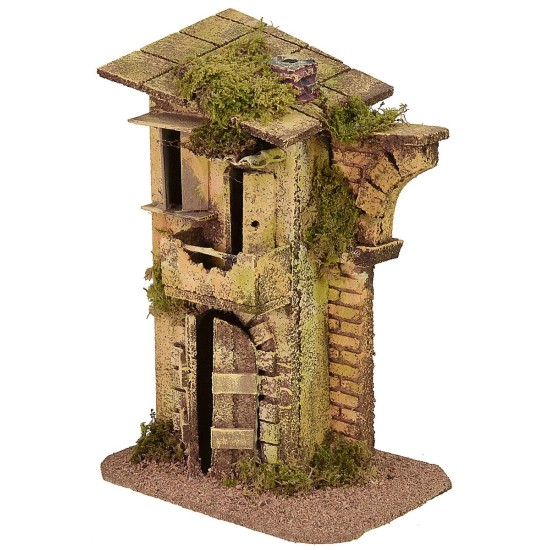 Casa con ruina de arco de 17x12,5x24 cm de altura, madera, pisos.