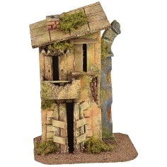 Casa con balcone e rudere di arco cm 17x12,5x24 h 2