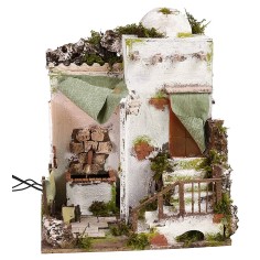 Illuminated Arab house with functioning fountain 30.5x30.5x37.5 cm 2
