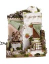 Illuminated Arab house with functioning fountain 30.5x30.5x37.5 cm
