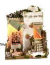 Casa árabe iluminada con fuente funcional de 30,5x30,5x37,5 cm h