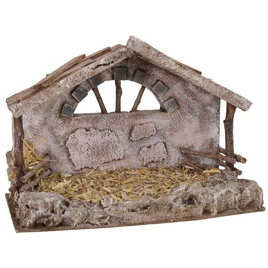 Cabaña con pesebre de 29x15x22 cm de altura, madera, son.