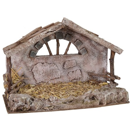 Cabaña con pesebre de 29x15x22 cm de altura, madera, son.