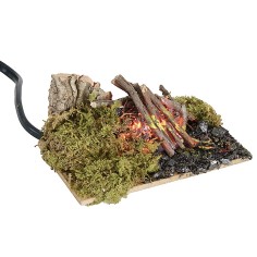 Fuego de campamento funcionando cm 10x6,5x5 h corriente, estatuas