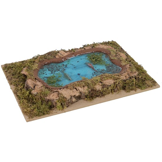 Estanque con agua de resina efecto profundidad cm 20x14x2 h