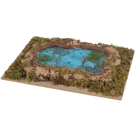 Estanque con agua de resina efecto profundidad cm 20x14x2 h
