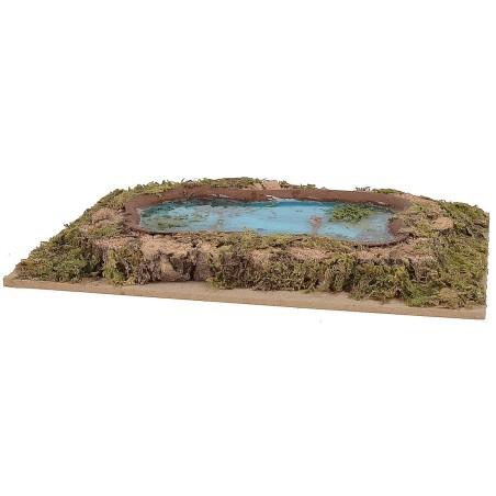 Estanque con agua de resina efecto profundidad cm 20x14x2 h
