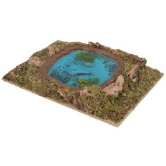 Estanque circular con agua de resina efecto profundidad cm 2