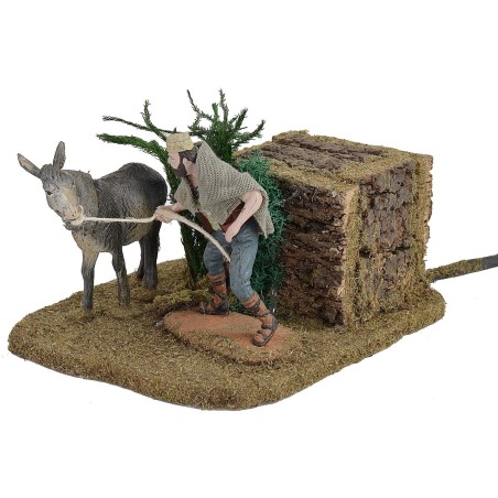 Man pulling the donkey series 10 cm Oliver double movement