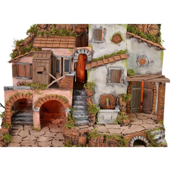 Pesebre iluminado con fuente funcional de 61,5x41x52,5 cm h