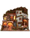 Illuminated crib with functioning fountain complete with Landi