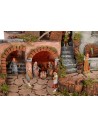 Illuminated crib with functioning fountain complete with Landi