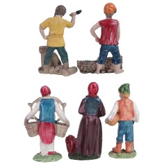 Conjunto de 5 figuras de 9 cm en resina, base, altura, sin 2