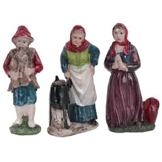 Set 3 soggetti 9 cm in resina resina, altezza, base, serie