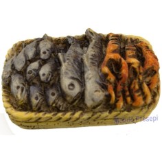 Basket with mixed fish