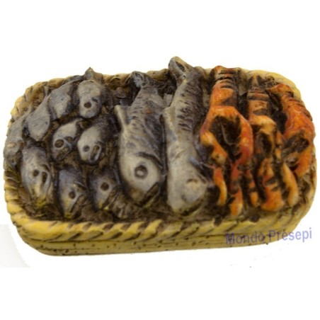 Basket with mixed fish