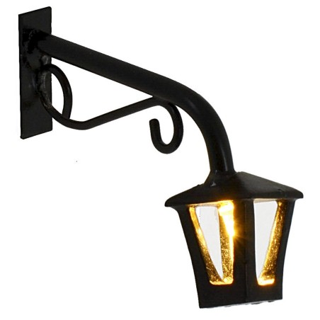 Farol de pared de 6 cm con linterna y luz cálida LED de 3V