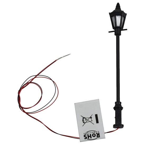 Farola de calle de 8 cm con linterna y luz cálida de led 3V