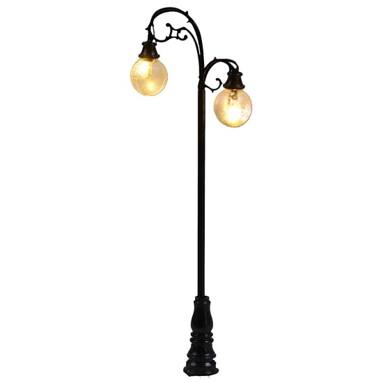 Street lamp 8 cm with double 3V warm light led lamp