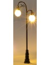 Street lamp 8 cm with double 3V warm light led lamp