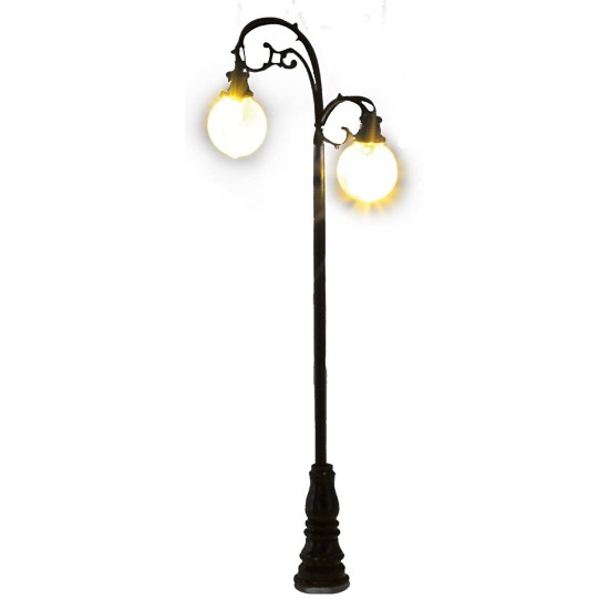 Farola de calle 8 cm con doble lámpara LED 3V luz cálida