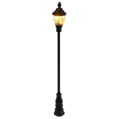 Lampione da strada 8 cm con lanterna circolare e luce led calda 2