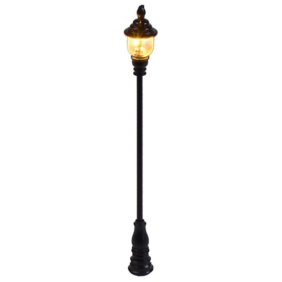 8 cm street lamp with circular lantern and 3V warm led light