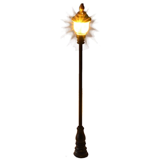 8 cm street lamp with circular lantern and warm LED light