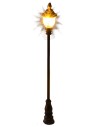 8 cm street lamp with circular lantern and warm LED light