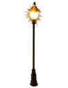 Farola de calle de 8 cm con linterna circular y luz LED cálida