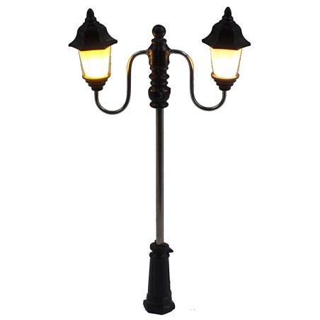 Farola de calle de 7 cm con doble linterna y luz LED de 3V