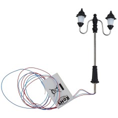 Farola de calle de 7 cm con doble linterna y luz LED de 3V
