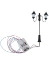 Farola de calle de 7 cm con doble linterna y luz LED de 3V
