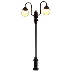 Lampione da strada cm 7 con due lampade tonde a led 3V luce 2