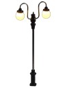 Street lamp 7 cm with two round 3V warm light LED lamps